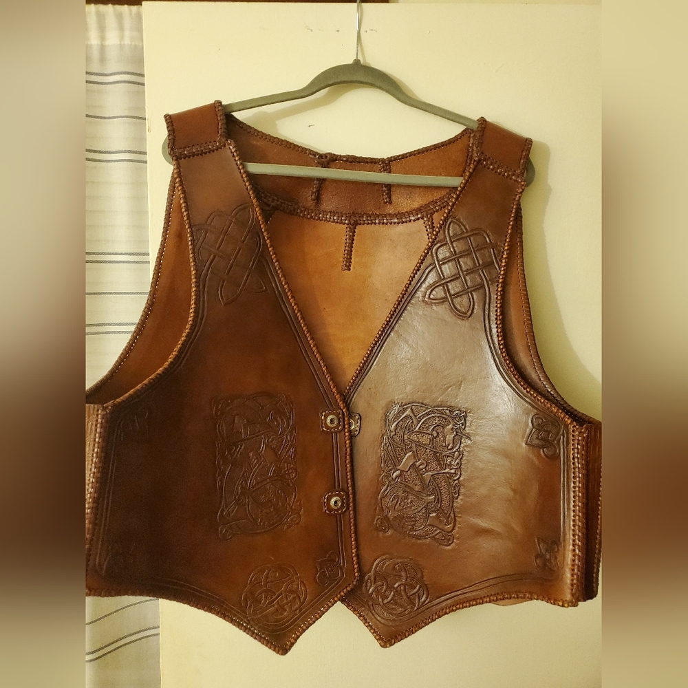Very thick custom made leather vest